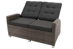 Ploß Rocking Comfort Dining / Lounge 2-Sitzer Sofa, Grau/braun-meliert, Polyrattan, 148x85x112 Cm, Verstellbar -Gartenmöbel 10 18206.jpg