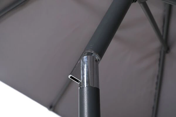OUTFLEXX Mittelstockschirm, Hellgrau, Pulverbesch. Aluminium/Polyester PA-beschichtet, 270x150cm 10 OUTFLEXX Mittelstockschirm, Hellgrau, Pulverbesch. Aluminium/Polyester PA-beschichtet, 270x150cm – Bild 10