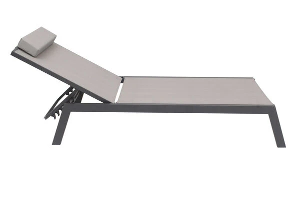 VILLANA 2er-Set Sonnenliegen, Anthrazit/grau, Alu/Textil, 198x66x32cm, Mit Beistelltisch 45x45cm 13 VILLANA 2er-Set Sonnenliegen, Anthrazit/grau, Alu/Textil, 198x66x32cm, Mit Beistelltisch 45x45cm – Bild 13