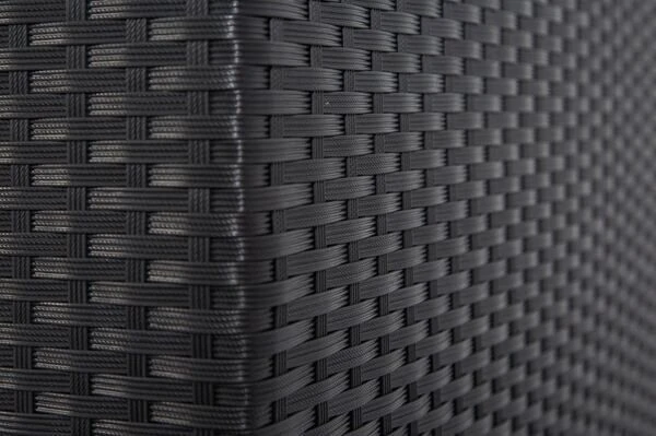 OUTFLEXX Loungemöbel-Set, Schwarz, Polyrattan, 5 Personen, Wasserfeste Kissenbox, Inkl. Kaffeetisch 11 OUTFLEXX Loungemöbel-Set, Schwarz, Polyrattan, 5 Personen, Wasserfeste Kissenbox, Inkl. Kaffeetisch – Bild 11