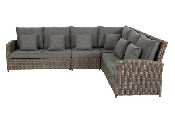 OUTFLEXX Dining Set, Grau, Polyrattan, 4tlg, 5-6 Personen, Inkl. Polster Und Kissen 11 OUTFLEXX Dining Set, Grau, Polyrattan, 4tlg, 5-6 Personen, Inkl. Polster Und Kissen – Bild 11