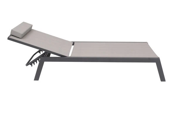 VILLANA 2er-Set Sonnenliegen, Anthrazit/grau, Alu/Textil, 198x66x32cm, Mit Beistelltisch 45x45cm 14 VILLANA 2er-Set Sonnenliegen, Anthrazit/grau, Alu/Textil, 198x66x32cm, Mit Beistelltisch 45x45cm – Bild 14