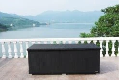OUTFLEXX Kissenbox, Schwarz, Polyrattan, 204x94x75cm -Gartenmöbel 1316 09.jpg