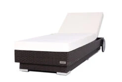 OUTFLEXX Sonnenliege, Braun, Polyrattan, 200x80x37,5cm, Inkl. Polster, Rückenlehne 4-stufig Verstellbar