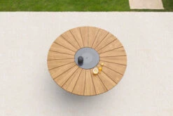 OUTFLEXX Esstisch, Edelstahl/FSC-Teakholz, Ø 170cm, Inkl. Drehbarer Granitplatte Und Eiskühler -Gartenmöbel 16027 3 CGI.jpg