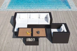 OUTFLEXX Loungemöbel-Set, Braun, Polyrattan, Für 5 Personen, Inkl. Loungetisch, Wasserfeste Kissenbox -Gartenmöbel 1713 BOX D 3 CGI.jpg
