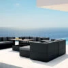 OUTFLEXX Loungemöbel-Set, Schwarz, Polyrattan, Für 9 Personen, Inkl. Loungetisch, Wasserfeste Kissenbox