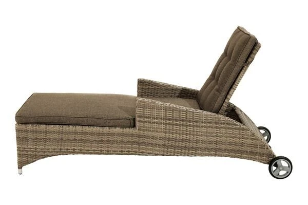 Ploß Rabida Comfort Rollliege, Champagner-meliert, Polyrattan, 198x68x44cm, Verstellbar, Hohe Sitzhöhe 17 Ploß Rabida Comfort Rollliege, Champagner-meliert, Polyrattan, 198x68x44cm, Verstellbar, Hohe Sitzhöhe – Bild 17