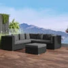 OUTFLEXX Loungemöbel-Set, Schwarz, Polyrattan, 6 Personen, Wasserfeste Kissenbox