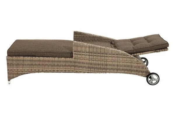 Ploß Rabida Comfort Rollliege, Champagner-meliert, Polyrattan, 198x68x44cm, Verstellbar, Hohe Sitzhöhe 18 Ploß Rabida Comfort Rollliege, Champagner-meliert, Polyrattan, 198x68x44cm, Verstellbar, Hohe Sitzhöhe – Bild 18