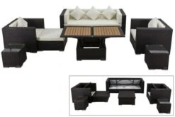 OUTFLEXX Loungemöbel-Set, Braun, Polyrattan, Für 6 Personen, Inkl. Loungetisch, Wasserfeste Kissenbox -Gartenmöbel 1 1303 BOX D.jpg