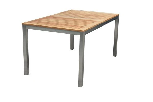 OUTFLEXX Ausziehtisch, FSC-Teak/Edelstahl, Plattenstärke 20mm, 150/200x90cm 4 OUTFLEXX Ausziehtisch, FSC-Teak/Edelstahl, Plattenstärke 20mm, 150/200x90cm – Bild 4