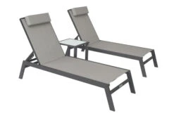 VILLANA 2er-Set Sonnenliegen, Anthrazit/grau, Alu/Textil, 198x66x32cm, Mit Beistelltisch 45x45cm 17 VILLANA 2er-Set Sonnenliegen, Anthrazit/grau, Alu/Textil, 198x66x32cm, Mit Beistelltisch 45x45cm -Gartenmöbel 1 13885.jpg