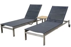 OUTFLEXX 2er-Set Rollliege, Schwarz, Edelstahl/Teak, 212x71x36cm, Mit Beistelltisch 45x45cm -Gartenmöbel 1 14169.jpg