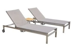 OUTFLEXX 2er-Set Rollliege, Taupe, Edelstahl/Teak, 212x71x36cm, Mit Beistelltisch 45x45cm -Gartenmöbel 1 14171.jpg