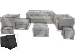 OUTFLEXX Premium Abdeckhauben Set Für Lounge TheBox-B: 1302/ 1303/ 7174/ 16063,schwarz,wasserbeständig