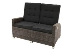 Ploß Rocking Comfort Dining / Lounge 2-Sitzer Sofa, Grau/braun-meliert, Polyrattan, 148x85x112 Cm, Verstellbar