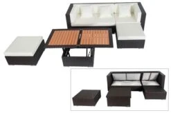 OUTFLEXX Loungemöbel-Set, Braun, Polyrattan, 5 Personen, Wasserfeste Kissenbox, Inkl. Loungetisch 31 OUTFLEXX Loungemöbel-Set, Braun, Polyrattan, 5 Personen, Wasserfeste Kissenbox, Inkl. Loungetisch -Gartenmöbel 1 18227 BOX D.jpg