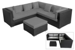 OUTFLEXX Loungemöbel-Set, Schwarz, Polyrattan, 6 Personen, Wasserfeste Kissenbox -Gartenmöbel 1 18229 BOX A.jpg