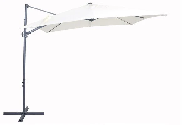OUTFLEXX Ampelschirm, Anthrazit/creme, Pulverbesch. Aluminium, 250x250cm, Inkl. Plattenständer 1 OUTFLEXX Ampelschirm, Anthrazit/creme, Pulverbesch. Aluminium, 250x250cm, Inkl. Plattenständer