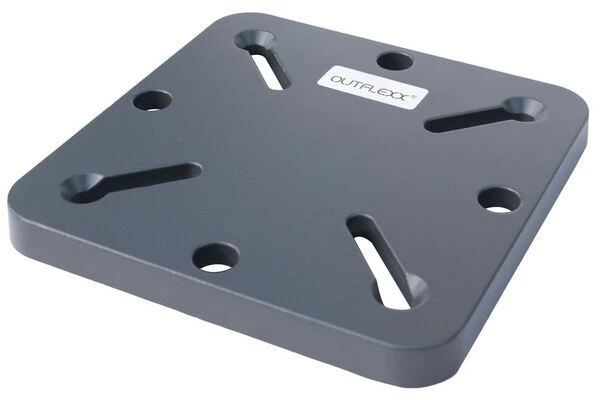 OUTFLEXX Adapterplatte Für Schirmständer Und Bodenanker, Anthrazit, Alu, 16x16x1,5cm, Lochabstand 64-113mm 1 OUTFLEXX Adapterplatte Für Schirmständer Und Bodenanker, Anthrazit, Alu, 16x16x1,5cm, Lochabstand 64-113mm