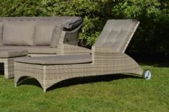 Bestseller 13 Ploß Rabida Comfort Rollliege, Champagner-meliert, Polyrattan, 198x68x44cm, Verstellbar, Hohe Sitzhöhe