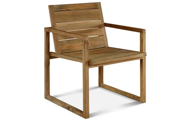 OUTFLEXX Anok Stuhl, Natur, Recycled FSC®-Teak, 54x59,5x85cm, Mit Armlehnen Und Rückenlehne 1 OUTFLEXX Anok Stuhl, Natur, Recycled FSC®-Teak, 54x59,5x85cm, Mit Armlehnen Und Rückenlehne