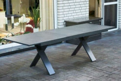 Bestseller 3 HARTMAN Exklusivmodell Xanadu Ausziehtisch, Xerix, Alu / Glaskeramik, 220/280 X 100 Cm, X-Gestell