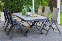 HARTMAN Sondermodell Xanadu / Aruba Sitzgruppe, Xerix/anthrazit, Alu/Glaskeramik, 6 Multipos, 220/280x100cm