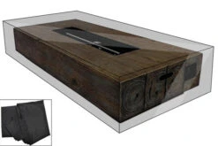 OUTFLEXX Premium Abdeckhaube Für Feuertische Z.B. 18926, 157x75x30cm, Wasserbeständig, Schwarz