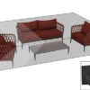 OUTFLEXX Premium Abdeckhaube Für Lounge, Z.B. 21020/ 20313, 375x200x70cm, Wasserbeständig, Schwarz
