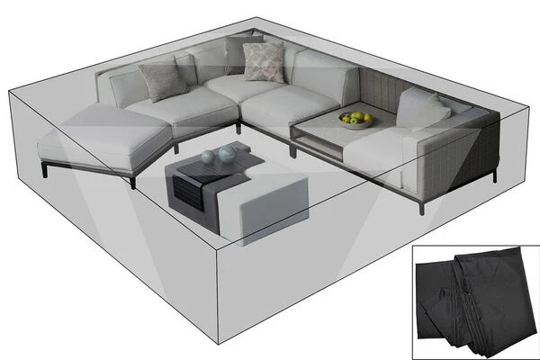 OUTFLEXX Premium Abdeckhaube Für Lounge, Z.B. 20808/28679, 300x355x70cm, Wasserbeständig, Schwarz 1 OUTFLEXX Premium Abdeckhaube Für Lounge, Z.B. 20808/28679, 300x355x70cm, Wasserbeständig, Schwarz