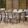 SIENA GARDEN Velia / Silva Dining Set, Anthrazit/washed Grey, Alu/Ranotex/Keramik, 8 Sessel, Tisch 220 X 100 Cm