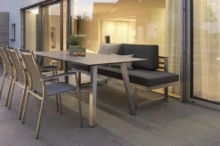 Bestseller 19 STERN New Holly Dining-Bank/Liege, Silbergrau, Edelstahl, 216x77x73 Cm, Inkl. Polster Schiefergrau