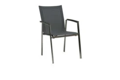 Bestseller 13 STERN New Top Stapelsessel, Silber/karbon, Edelstahl/Textil/Aluminiumarmlehnen, 63x57x90 Cm, Stapelbar