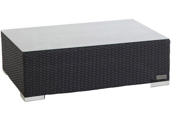 OUTFLEXX Kaffeetisch, Schwarz, Polyrattan, 95x65cm, Mit Glas-Tischplatte 1 OUTFLEXX Kaffeetisch, Schwarz, Polyrattan, 95x65cm, Mit Glas-Tischplatte