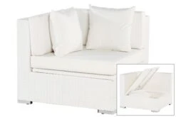Bestseller 3 OUTFLEXX Eckelement, Weiß, Polyrattan, Inkl. Polster Und Kissen, Wasserfeste Kissenbox