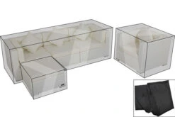 OUTFLEXX Premium Abdeckhauben-Set Für Lounge TheBox-B: 1077 / 1713 / 2523/ 16065, Schwarz, Wasserbeständig, Ab 2015er Version