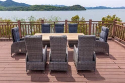 OUTFLEXX Esstischgarnitur, Edelstahl/recyceltes FSC-Teak, Tisch 220x100 Cm, 8 Hochlehner- Diningsessel, A-Gestell -Gartenmöbel 20 19381.jpg