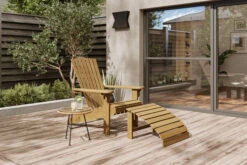 Bestseller 13 Ploß Adirondack Sessel, Teakoptik, FSC®-Akazienholz, 73x89x88 Cm, Mit Hocker 50x51x33,5 Cm