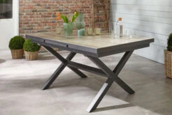 Ploß Louvra Auszugs-Dining-Tisch, Anthrazit/Holzoptik, Alu/Keramik, 160/210x100,5cm, Tischplatte Aus Keramikfliesen -Gartenmöbel 21629 1.jpg