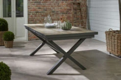 Ploß Louvra Auszugs-Dining-Tisch, Anthrazit/Holzoptik, Alu/Keramik, 160/210x100,5cm, Tischplatte Aus Keramikfliesen -Gartenmöbel 21629 3.jpg