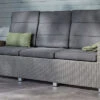 Ploß Vigo Comfort 3-Sitzer Speise-/Lounge-Sofa, Stahlgrau-meliert, Polyrattan, 210x84x110cm, Verstellbar