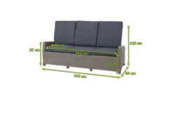 Ploß Vigo Comfort 3-Sitzer Speise-/Lounge-Sofa, Stahlgrau-meliert, Polyrattan, 210x84x110cm, Verstellbar -Gartenmöbel 21633 5.jpg