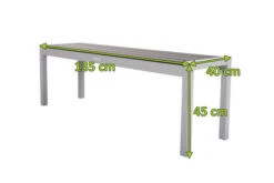 VILLANA Bank, Silber, Alu/Holzimitat, 135x40x45 Cm, Für Bis Zu 3 Personen -Gartenmöbel 21645 mass.jpg