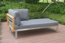 OUTFLEXX Ecklounge, Natur/grau, Edelstahl/Teak, 4 Personen, Inklusive Tisch 110 X 60 Cm, Lehne Links -Gartenmöbel 21652 2.JPG
