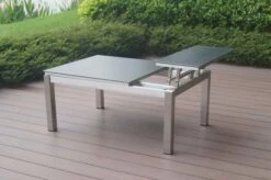 OUTFLEXX Multifunktionstisch, Grau Marmoriert, Glaskeramik / Edelstahl, 100/118x70/90x45/60cm, Platten Mehrfach Verstellbar -Gartenmöbel 21657 10.JPG