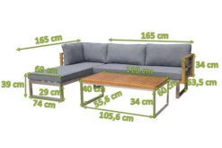 OUTFLEXX Ecklounge, Natur/grau, Edelstahl/Teak, 4 Personen, Inklusive Tisch 110 X 60 Cm, Lehne Links -Gartenmöbel 21658 2 mass.jpg