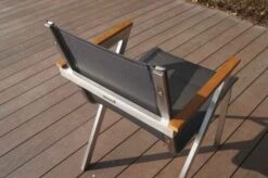 OUTFLEXX Stapelsessel, Schwarz, FSC-Teak / Edelstahl / Textilene, 60x56x85 Cm, Modernes Design -Gartenmöbel 21672 3.JPG