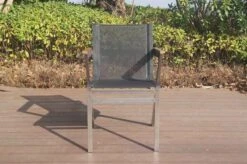 OUTFLEXX Stapelsessel, Schwarz, FSC-Teak / Edelstahl / Textilene, 60x56x85 Cm, Modernes Design -Gartenmöbel 21672 6.JPG